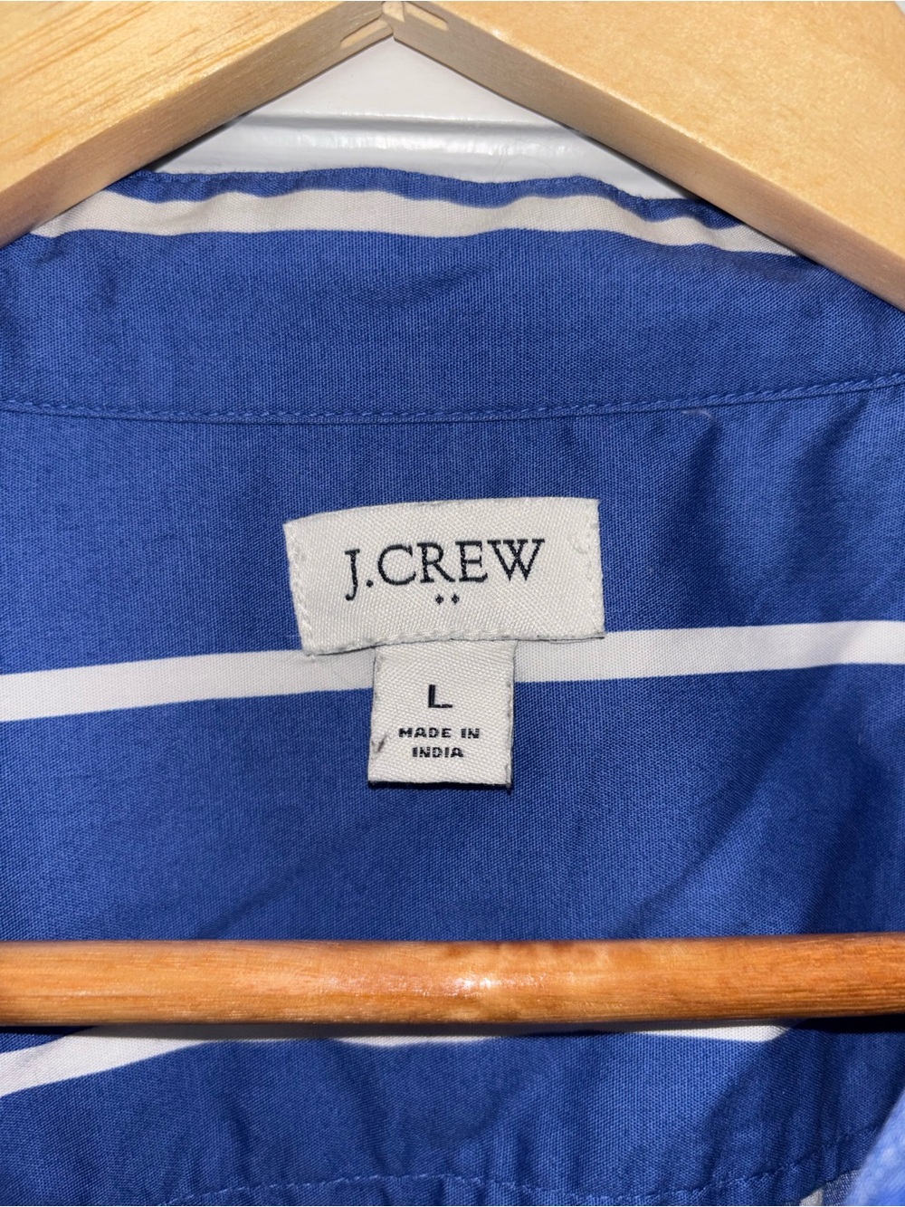 J. Crew Blue and White Vertical Stripe Button-Down Shirt